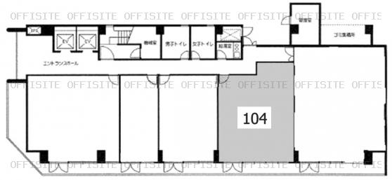 ユアサ大森ビルの104号室平面図