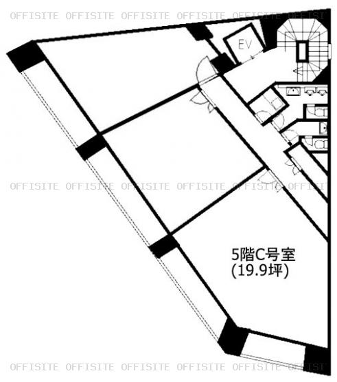 丸善大塚ビルの5階C号室 平面図