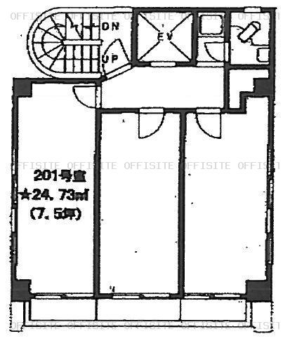 宝栄三崎町ビルの201号室平面図