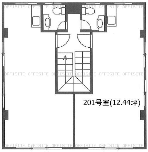万葉ビルの201号室 平面図