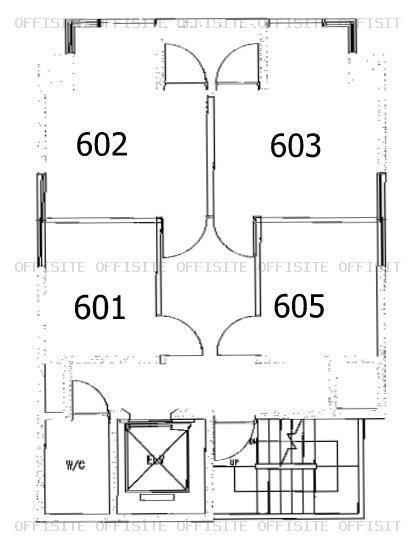 ワタナベラックビル（ハローオフィス神田）の6階 平面図