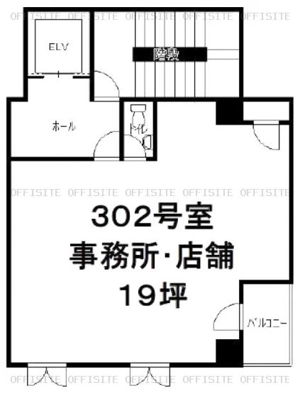 シントミ赤坂一ツ木ビルの302号室平面図