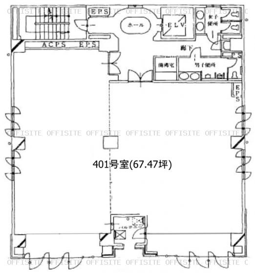 新横浜ＵＵビルの401号室平面図