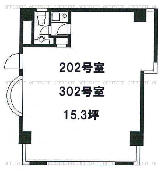 赤坂ＴＫビルの202号室平面図