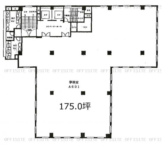 赤坂セブンスアヴェニュービルのA601号室平面図