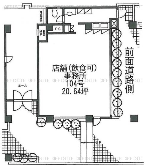 氷川アネックス２号館の104号室平面図