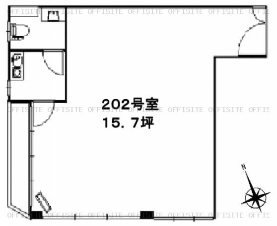 進藤ビルの202号室平面図