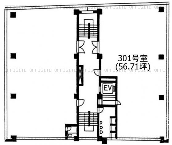 木村ビルの301号室 平面図