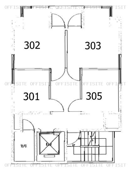 ワタナベラックビル（ハローオフィス神田）の3階 平面図