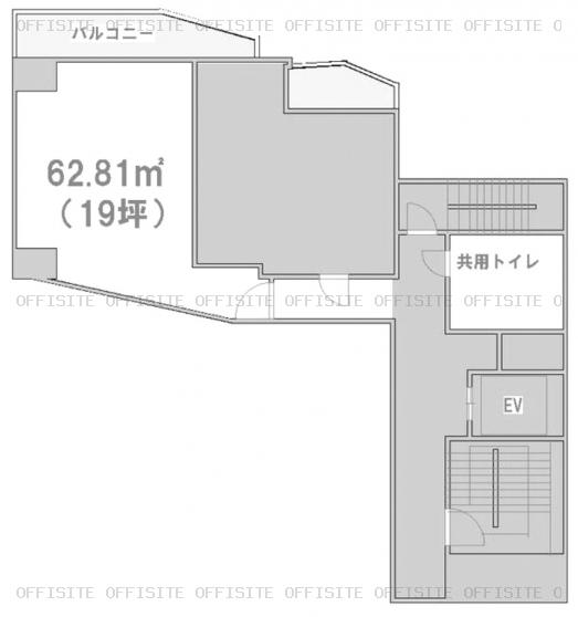 越一ビルの606号室平面図