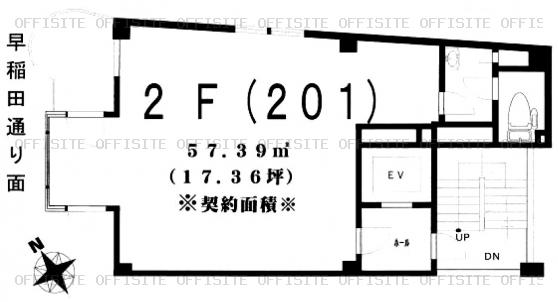 スタープラザ高田馬場の201号室平面図
