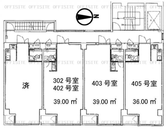 第２横芝ビルの302号室平面図