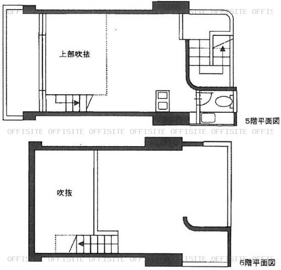 ＡＳー２ビルの5階～6階平面図