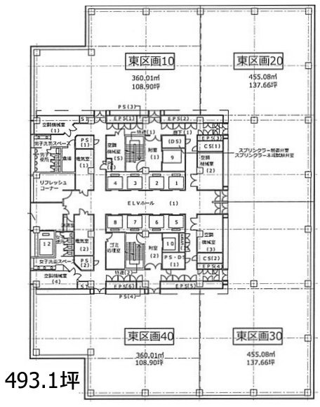 テレコムセンタービル東棟16F 間取り図