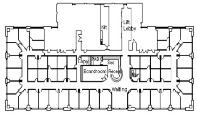 青山パラシオタワー(11階:サービスオフィス)3-6名 窓側 間取り図