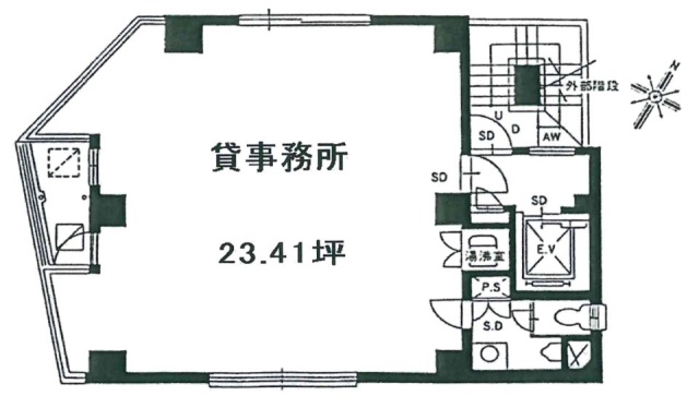 日本橋梶原ビルB1F~1F 間取り図