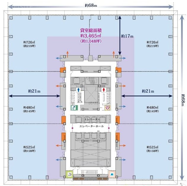 東京スクエアガーデン6F 間取り図