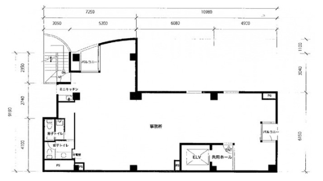 新橋フォディアビルB1F 間取り図