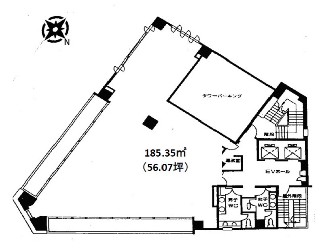 二引ビル3F 間取り図