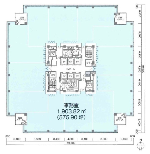 横浜ビジネスパーク(YBP)ウエストタワーBC 間取り図