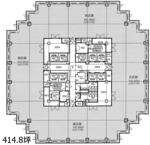 青海フロンティアビル15F 間取り図