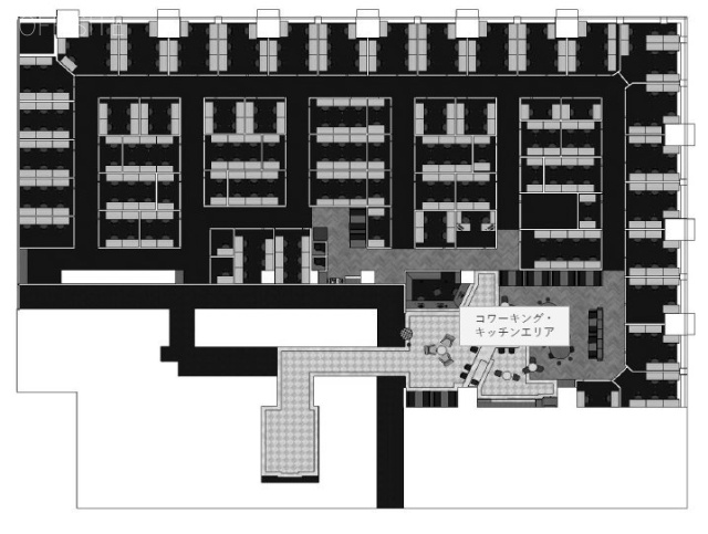 丸の内二重橋ビルディング(2階~3階:サービスオフィス)4-6名 通路側 間取り図