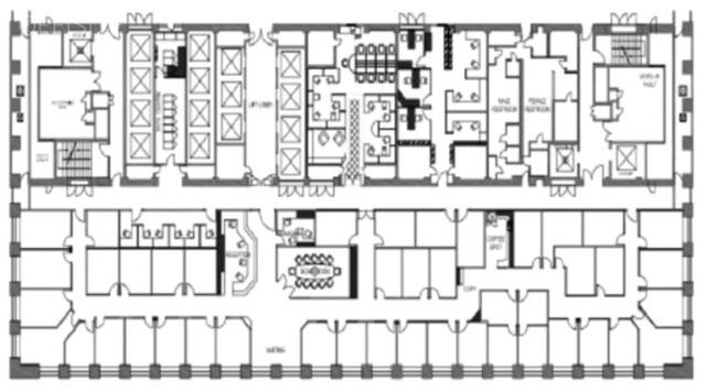 サンシャイン60(45階:サービスオフィス)2名~通路側 間取り図