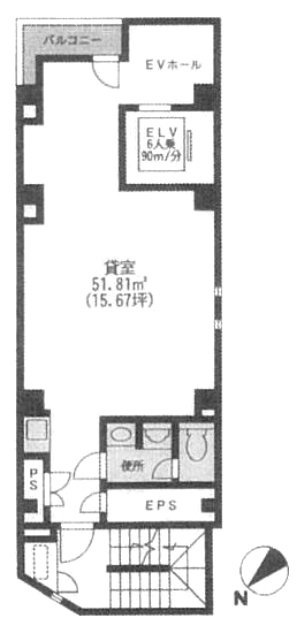いらか銀座ビルB1F 間取り図