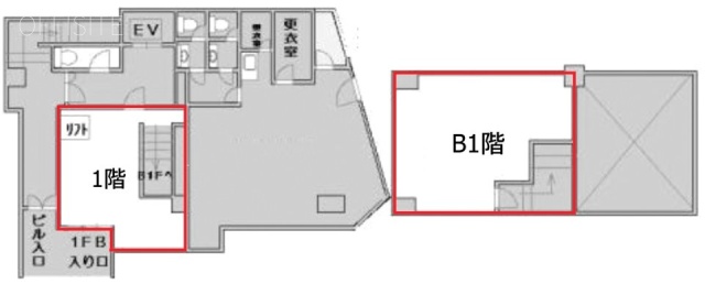 木村ビルB1F~1F 間取り図