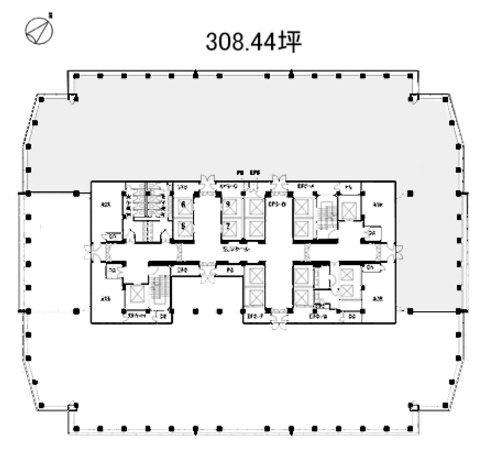 赤坂パークビル710-719 間取り図