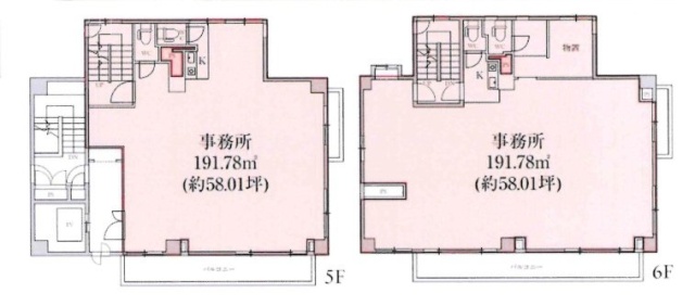 四谷トーセイビルⅡ5F~6F 間取り図