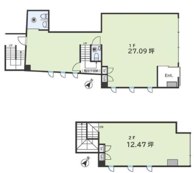 天翔日本橋茅場町ビル1F~2F 間取り図