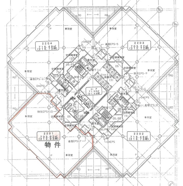 ゲートシティ大崎ウエストタワー22F 間取り図