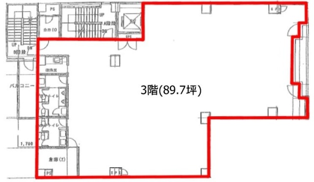 Aフロント芝二丁目ビル3F 間取り図
