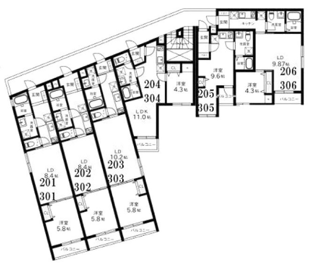ヴィラージュ白金台303 間取り図