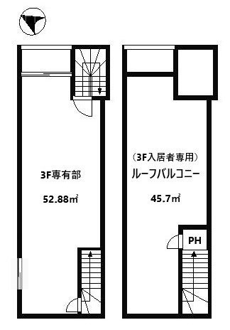 CREAL terrace渋谷神山町ビル3F 間取り図