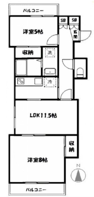 グランヴィル中野2F 間取り図