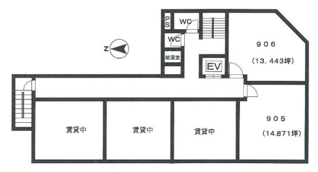 第5下川ビル906 間取り図