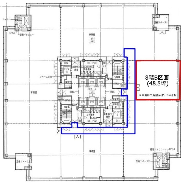 横浜ビジネスパーク(YBP)ウエストタワーB 間取り図