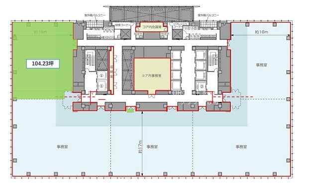 グラントウキョウサウスタワー7F 間取り図