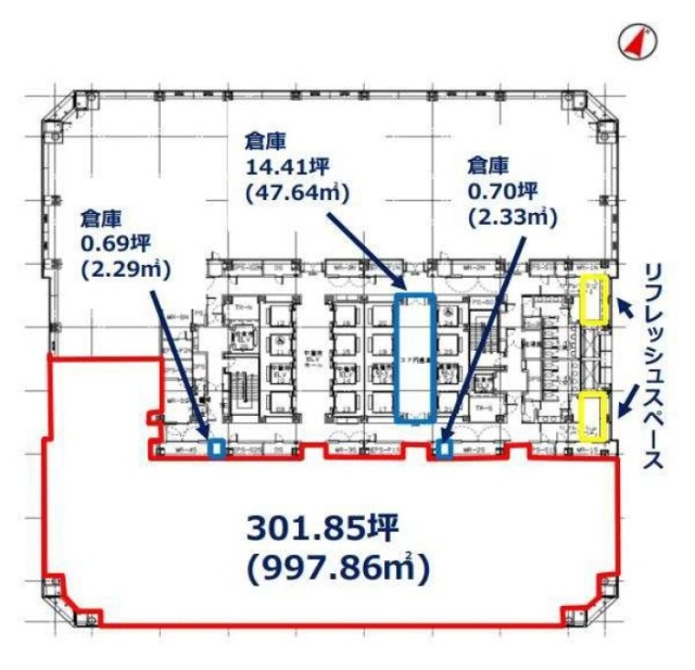 晴海アイランドトリトンスクエアオフィスタワーY棟南 間取り図