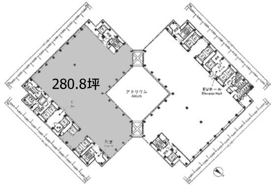 虎ノ門ツインビルディングE1101 間取り図