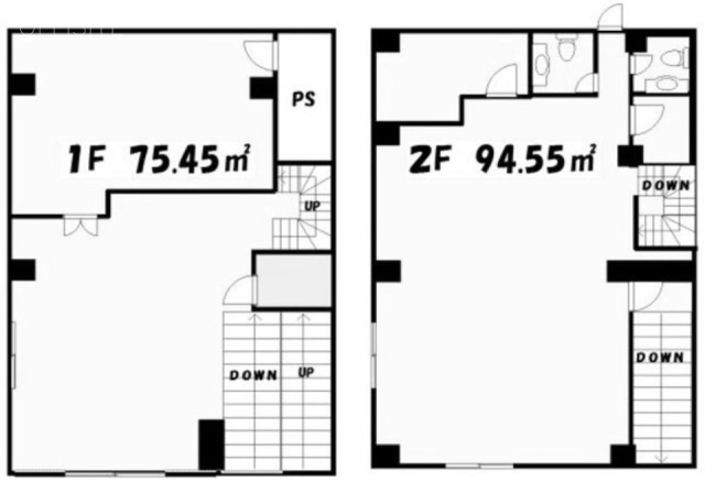 YMK浅草橋1F~2F 間取り図