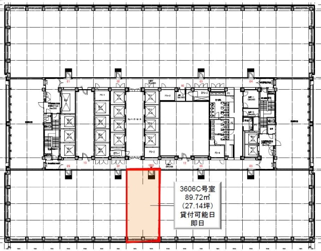 新宿三井ビルディング3606C 間取り図