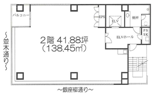 エイコー銀座ビル2F 間取り図