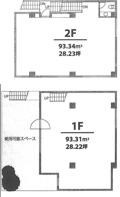 南青山312ビル1F~2F 間取り図