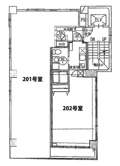 AS ONE 愛宕202 間取り図