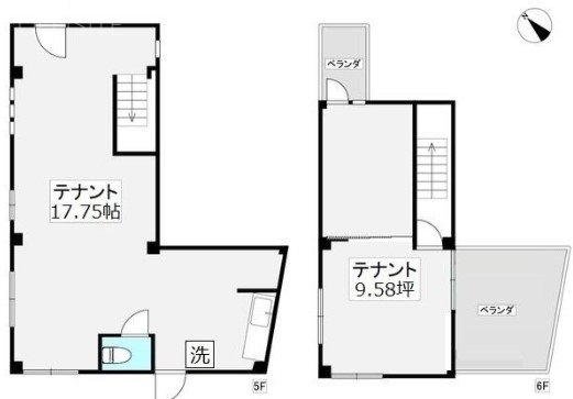 東亜ビル5F~6F 間取り図