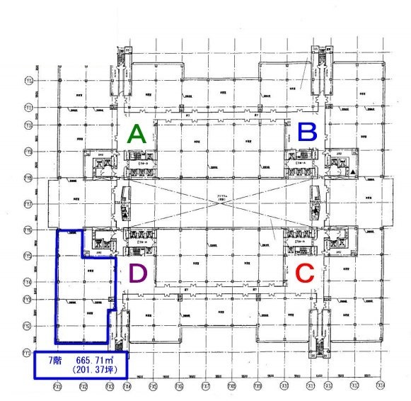 東京ファッションタウン(TFTビル東館)7F 間取り図