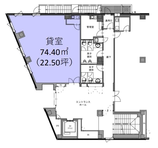 日個連会館ビル1F 間取り図